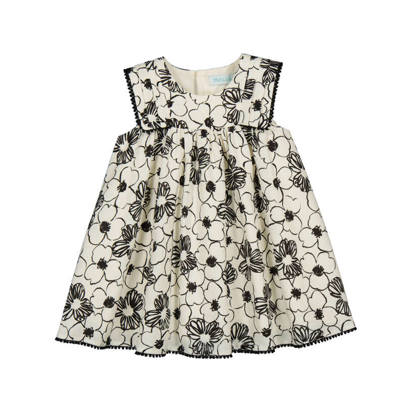Baby Girl Black & Cream Floral Dress – Mady and Max
