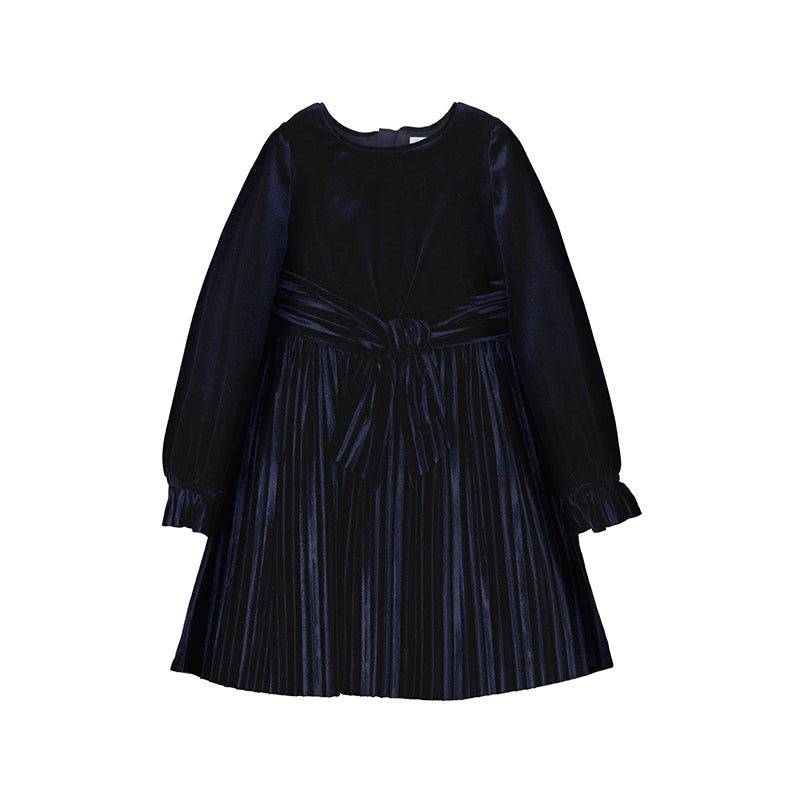 girls blue velvet dress Pleated Size:14P Matching Family Outfits for no_returns Black Mesh Corset Detail